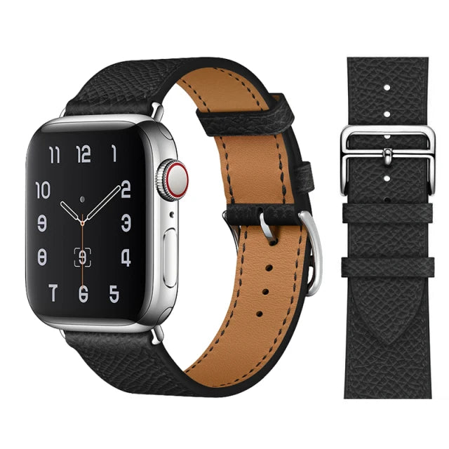 Genuine Leather Bracelet Strap For Apple Watch Band 45mm 49mm 41mm 44mm 42mm 40mm band iWatch Ultra/2 10 42/46mm 9 8 7 6 5 4 SE